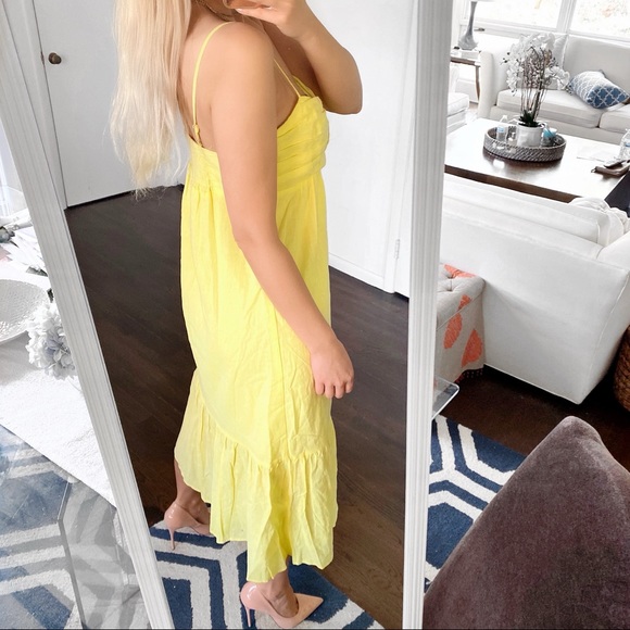 🍋 BANANA REPUBLIC CITRON RUFFLE MAXI DRESS! - Picture 4 of 16